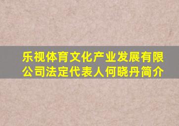 乐视体育文化产业发展有限公司法定代表人何晓丹简介